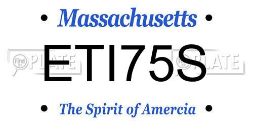 ETI75S Massachusetts License Plate