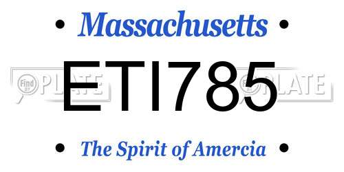 ETI785 Massachusetts License Plate
