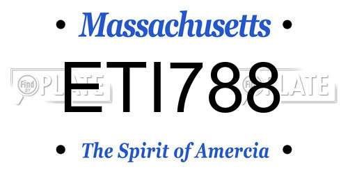 ETI788 Massachusetts License Plate