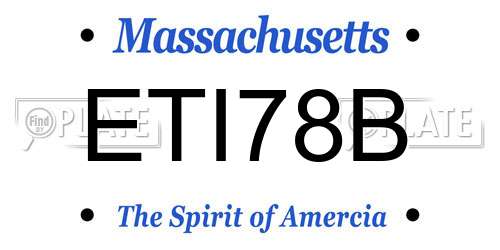 ETI78B Massachusetts License Plate