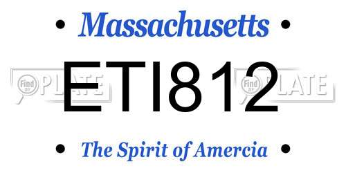 ETI812 Massachusetts License Plate