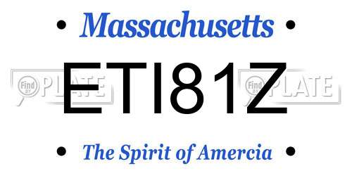 ETI81Z Massachusetts License Plate