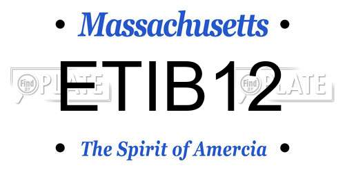 ETIB12 Massachusetts License Plate