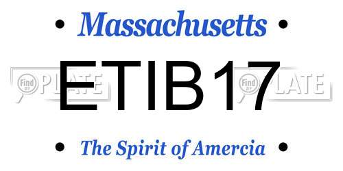 ETIB17 Massachusetts License Plate