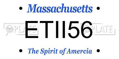 ETII56 Massachusetts License Plate