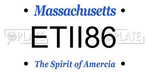 ETII86 Massachusetts License Plate