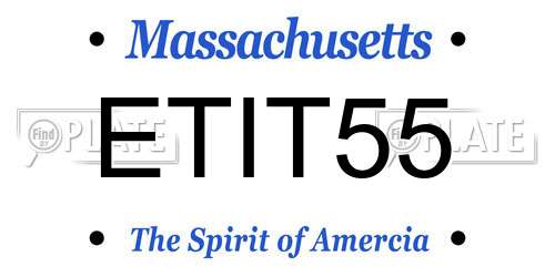 ETIT55 Massachusetts License Plate