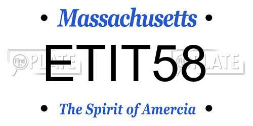 ETIT58 Massachusetts License Plate