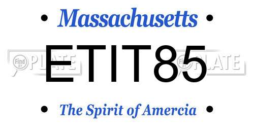 ETIT85 Massachusetts License Plate