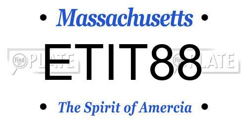 ETIT88 Massachusetts License Plate