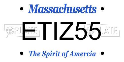 ETIZ55 Massachusetts License Plate
