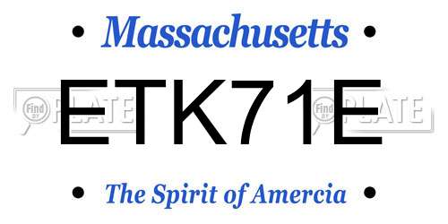 ETK71E Massachusetts License Plate