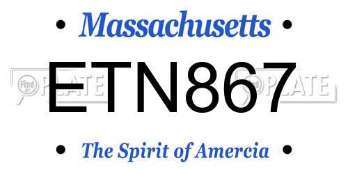 ETN867 Massachusetts License Plate