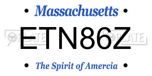 ETN86Z Massachusetts License Plate