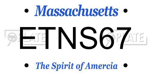 ETNS67 Massachusetts License Plate