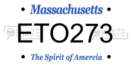 ETO273 Massachusetts License Plate