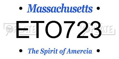 ETO723 Massachusetts License Plate