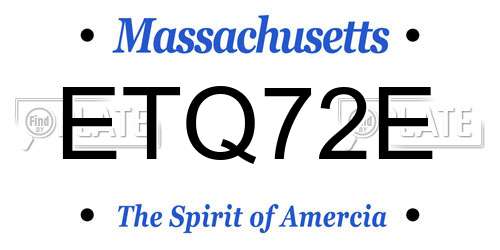 ETQ72E Massachusetts License Plate
