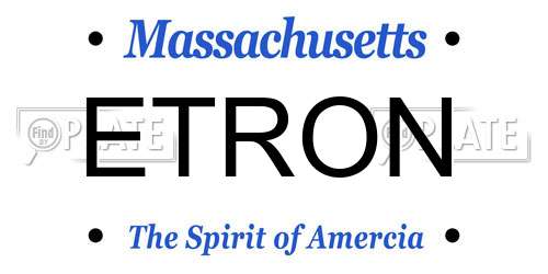 ETRON Massachusetts License Plate