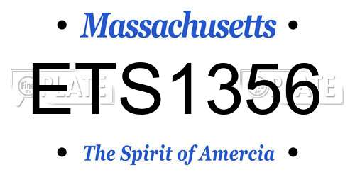 ETS1356 Massachusetts License Plate