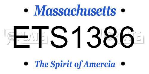 ETS1386 Massachusetts License Plate