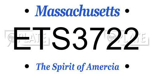 ETS3722 Massachusetts License Plate