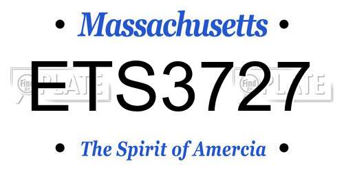 ETS3727 Massachusetts License Plate