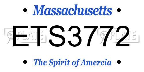 ETS3772 Massachusetts License Plate