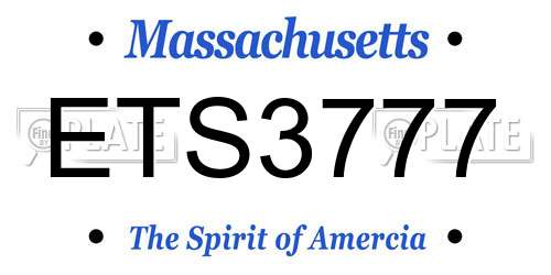 ETS3777 Massachusetts License Plate