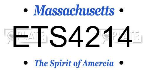 ETS4214 Massachusetts License Plate