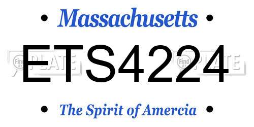 ETS4224 Massachusetts License Plate