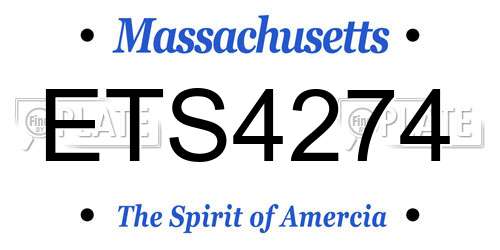 ETS4274 Massachusetts License Plate