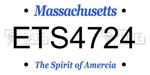 ETS4724 Massachusetts License Plate