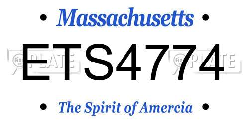 ETS4774 Massachusetts License Plate