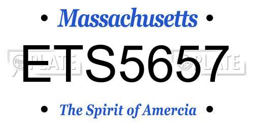 ETS5657 Massachusetts License Plate