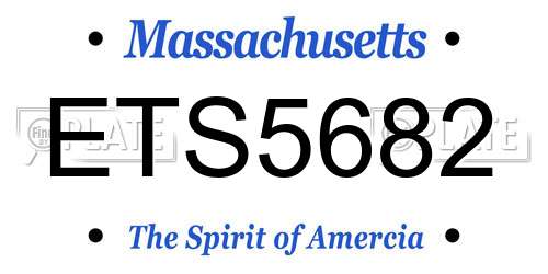 ETS5682 Massachusetts License Plate