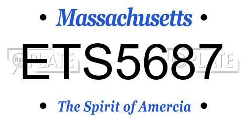 ETS5687 Massachusetts License Plate