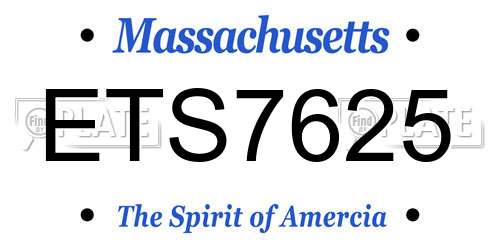ETS7625 Massachusetts License Plate