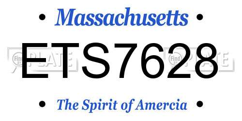 ETS7628 Massachusetts License Plate
