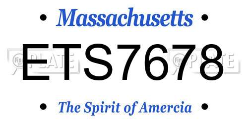 ETS7678 Massachusetts License Plate