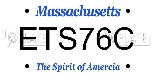 ETS76C Massachusetts License Plate