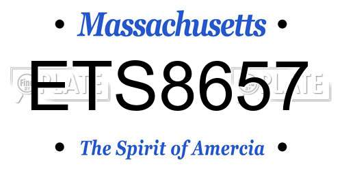 ETS8657 Massachusetts License Plate