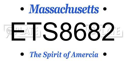 ETS8682 Massachusetts License Plate