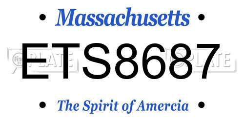 ETS8687 Massachusetts License Plate