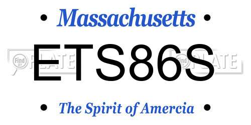 ETS86S Massachusetts License Plate