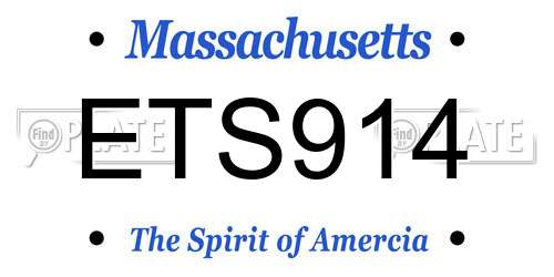 ETS914 Massachusetts License Plate