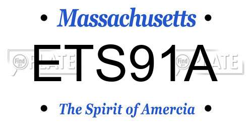 ETS91A Massachusetts License Plate