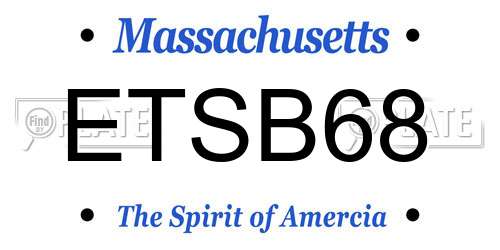 ETSB68 Massachusetts License Plate