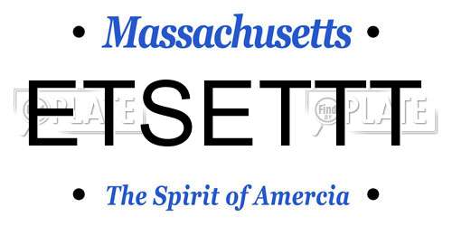 ETSETTT Massachusetts License Plate