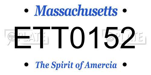 ETT0152 Massachusetts License Plate